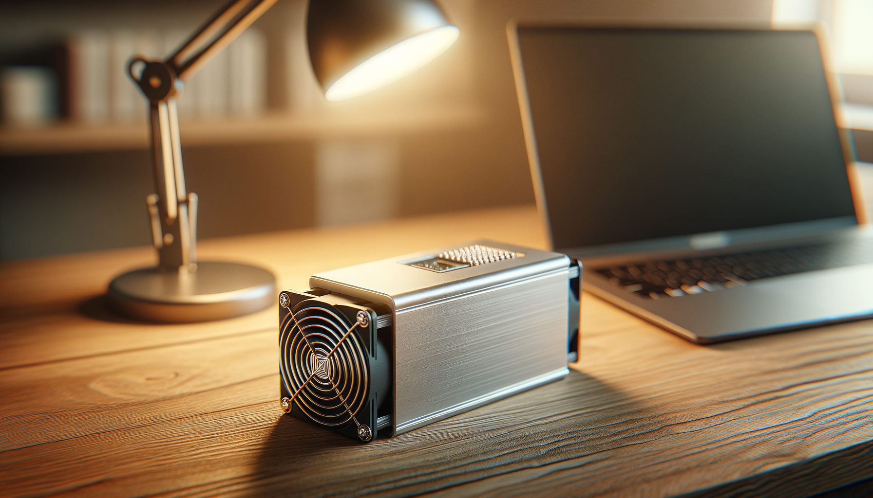 Compact ASIC miner on desk